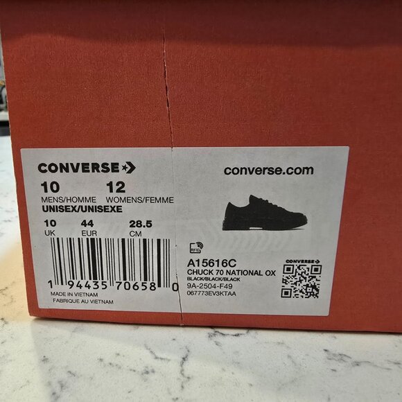 Converse Chuck 70 National Canvas Men’s Shoes Black Low A15616C OXFORD MENS 10 - Picture 10 of 16